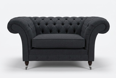 Couch Polster Design Sofa Schwarz Schwarz 1,5er Sitz Sofas Möbel