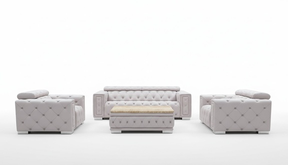 Couch Set Garnitur Polster Leder Design Chesterfield Sofagarnitur 3+2+1 9914 Neu