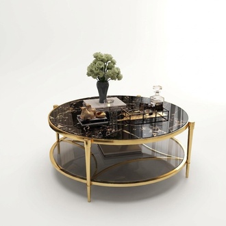Couch Tisch Glas Sofa Rund Beistell Designer Runde Tische Metall Italien Möbel