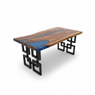 Couchtisch Blue River Tisch Echtes Holz Flusstisch 140x80 Tische Epoxidharz