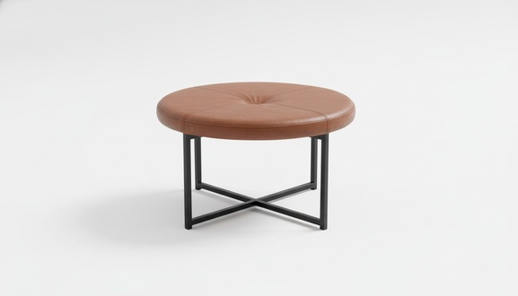 Couchtisch braunes Leder Metall Wohnzimmer hochwertige Möbel neu stilvoll modern