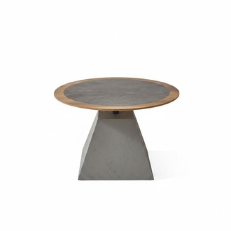 Couchtisch Holz Rund Beistell Design Silber Tisch Möbel Wohnzimmer Neu
