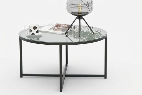 Couchtisch Luxuriöses Wohnzimmer Esszimmermöbel Glas + Metall schwarz hochwertig