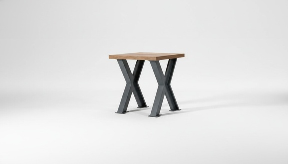 Couchtisch Quadratisch Holztisch X-Tischbeine MetallBeine Arbeitszimmer