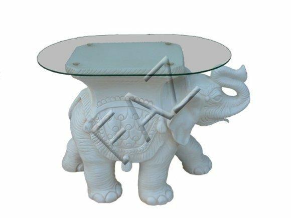 Beistell Couch Sofa Tisch Elefant Figur Glas Tische Möbel Wohnzimmer