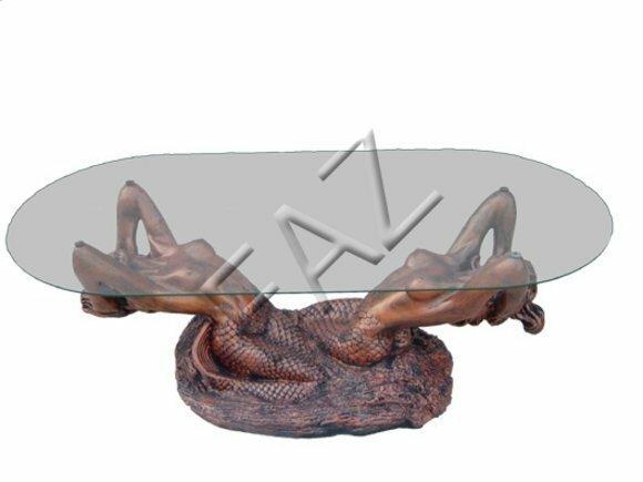 Glastisch Tische Tisch Statue Figur Tisch Beistell Sofa Wohnzimmer
