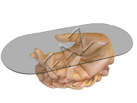 Designer Hand des Friedens Couchtisch Tische Beistell Glas XXL Rund