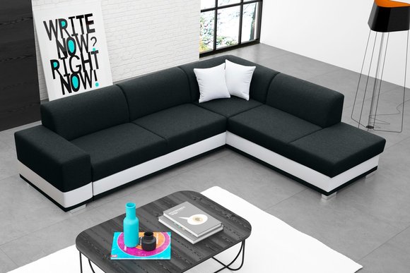 Sofa Schlafsofa Designer Sofa mit Bettfunktion + Bettkasten Ecksofa Couch