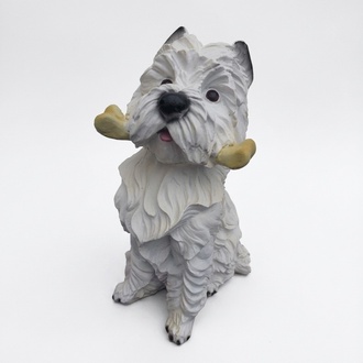 Deko Figur Statue Skulptur 42 cm Figuren Statuen Skulpturen Garten Hund