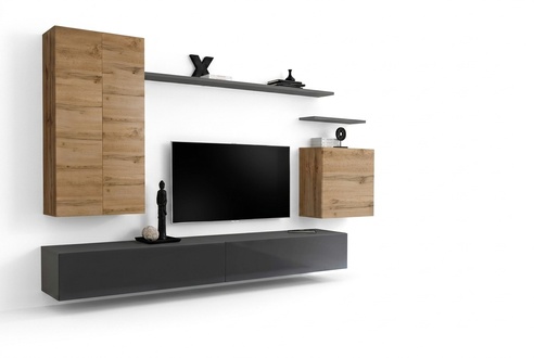 Modern Wohnwand Hänge Schrank rtv Wohnzimmer Wandschrank TV Ständer Regale
