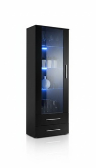 Vitrine Schwarz Wohnzimmermöbel Moderne Designer Stil Hochglanz Einrichtung