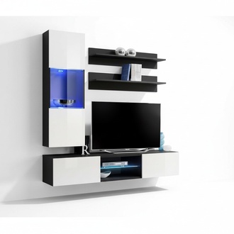 Designer Wohnwand Modern TV-Ständer Hänge Vitrine Wandregale Wohnzimmermöbel