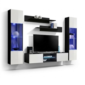 Wohnwand Hänge Vitrine Wand Regale Komplett Designer Luxus TV-Ständer Neu