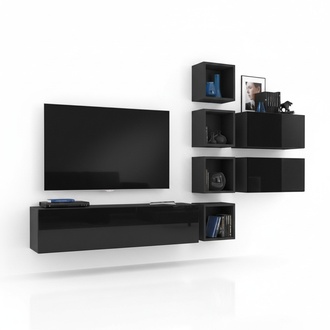 Wohnwand rtv Wand Schrank Wandregal Wohnzimmermöbel Holz Design Modern Neu