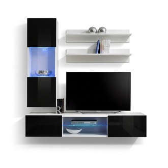 Wohnzimmer Luxus Hänge Vitrine Möbel Wohnwand TV-Ständer Wandregal Holz Modern