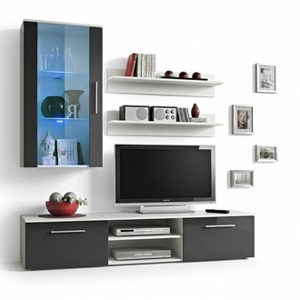 Wohnwand Wand Schrank Moderne Design RTV TV-Ständer Neu Wand Regale