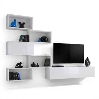 Wohnwand Wandregal tv Lowboard Regal Wohnzimmer Holz Möbel Neu