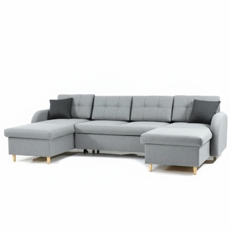 Wohnlandschaft Ecksofa Stoff U-Form Bettfunktion Couch Design Polster