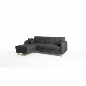 Stoff Ecksofa L-Form Sofa Couch Design Polster Modern Textil Bettfunktion neu