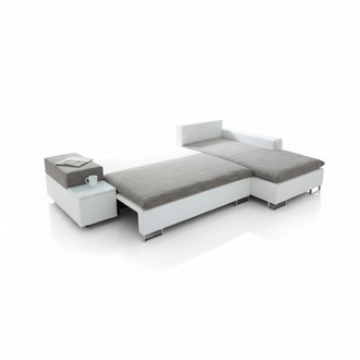 Schlafsofa Design Ecksofa L-form Bettfunktion Couch Textil Sofas Stoff