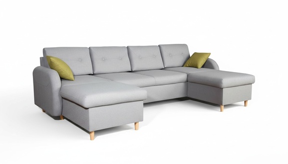 Wohnlandschaft Ecksofa Stoff U-Form Bettfunktion Couch Design Polster