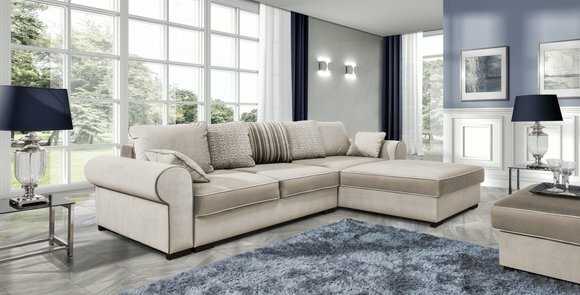 Sofa Schlafsofa Designer Sofa mit Bettfunktion + Bettkasten Ecksofa Couch