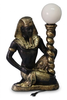 Design Ägyptische Figur mit Lampe Figur Statue Skulptur Figuren Skulpturen
