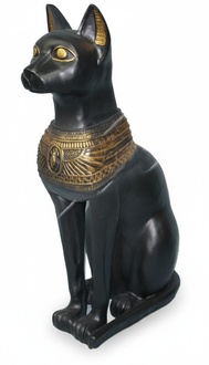 Design Ägyptische Katze Figur Statue Skulptur Figuren Skulpturen Dekoration