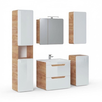 Design Badezimmer Möbel Bad 5tlg. Set Garnitur Schrank Waschbecken