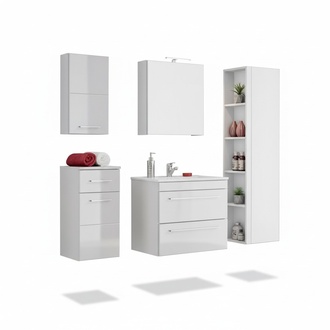Design Badezimmer Möbel Bad 5 tlg. Set Garnitur Schrank Waschbecken