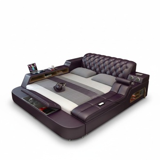 Design Bett XXL Big Betten Leder Hotel Polster 180x200 Multifunktion Regal Neu