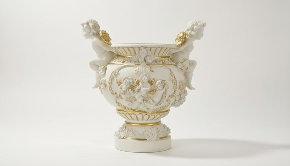 Design Blumen Topf Dekoration XXL Vase Vasen Handarbeit Deko Kelch