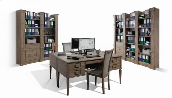 Design Büro Office Kanzlei Tisch Regal Akten Schrank Schreib Tische