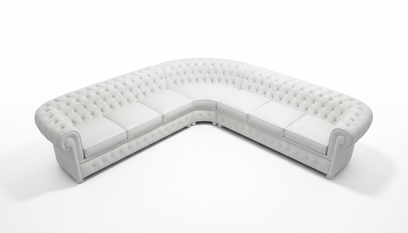 Design Chesterfield Ecksofa Leder 3-E-3 Couch Ledersofa Polster