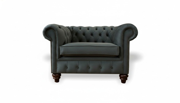 Klassische Design Chesterfield Sessel 1 Sitzer Couch Polster Luxus Textil