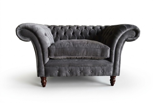 Design Chesterfield Sessel 1 Sitzer Couch Polster Luxus Klassische Textil