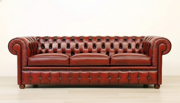 Design Chesterfield Sofagarnitur 3-Sitzer Leder Couch Rot Polster Sofas