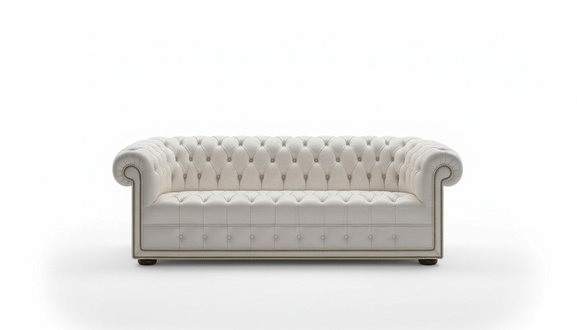 Design Chesterfield Sofagarnitur 3 Sitzer Leder Couch Blau Polster