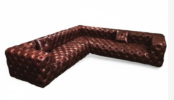 Design Chesterfield Sofagarnitur Ecksofa XXL Couch Leder Couch