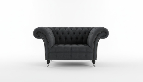 Design Chesterfield Stoff Couch Sessel 1.5 Sitzer Polster Sofas Lounge Club Neu