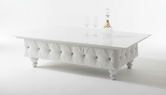 Design Couchtisch Kunstleder Glastisch Tisch Couchtische Designer Tische Neu