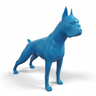 Design Dekoration Figur Hund Blauer Kunststoff Garten Skulptur Statuen