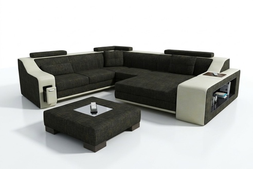 Design Ecksofa Sofa Couch Polster Sitz Eck Garnitur Sofas Leder Textil