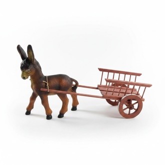 Design Esel mit Wagen Figur Garden Statue Skulptur Figuren Skulpturen