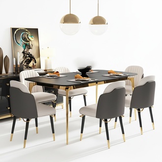 Design Essgruppe Esstisch Garnitur Tisch 6x Stühle Sessel Esszimmer