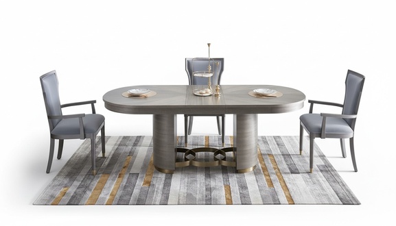 Design Esstisch Holz Stein Tisch Moderne Esstische Möbel 221x95 Tische