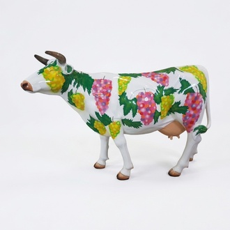 Design Figur Bunt Bemalte Statue Kuh Skulptur Deko 147x210m Garten