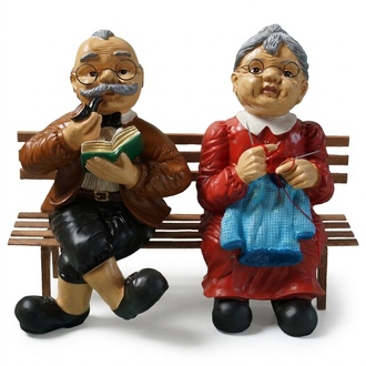 Design Großvater Großmutter Figur Statue Skulptur Figuren Skulpturen Deko