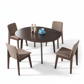 Design Holz Ess Lehn Stuhl Wohn Zimmer Garnitur Polster Set Neu Tisch + 4 Stühle