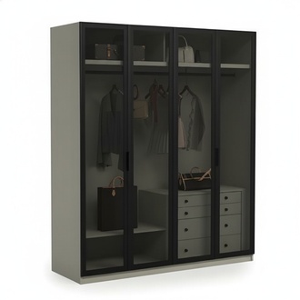 Design Kleiderschrank Schlafzimmer Schrank Schränke Glasschrank Möbel